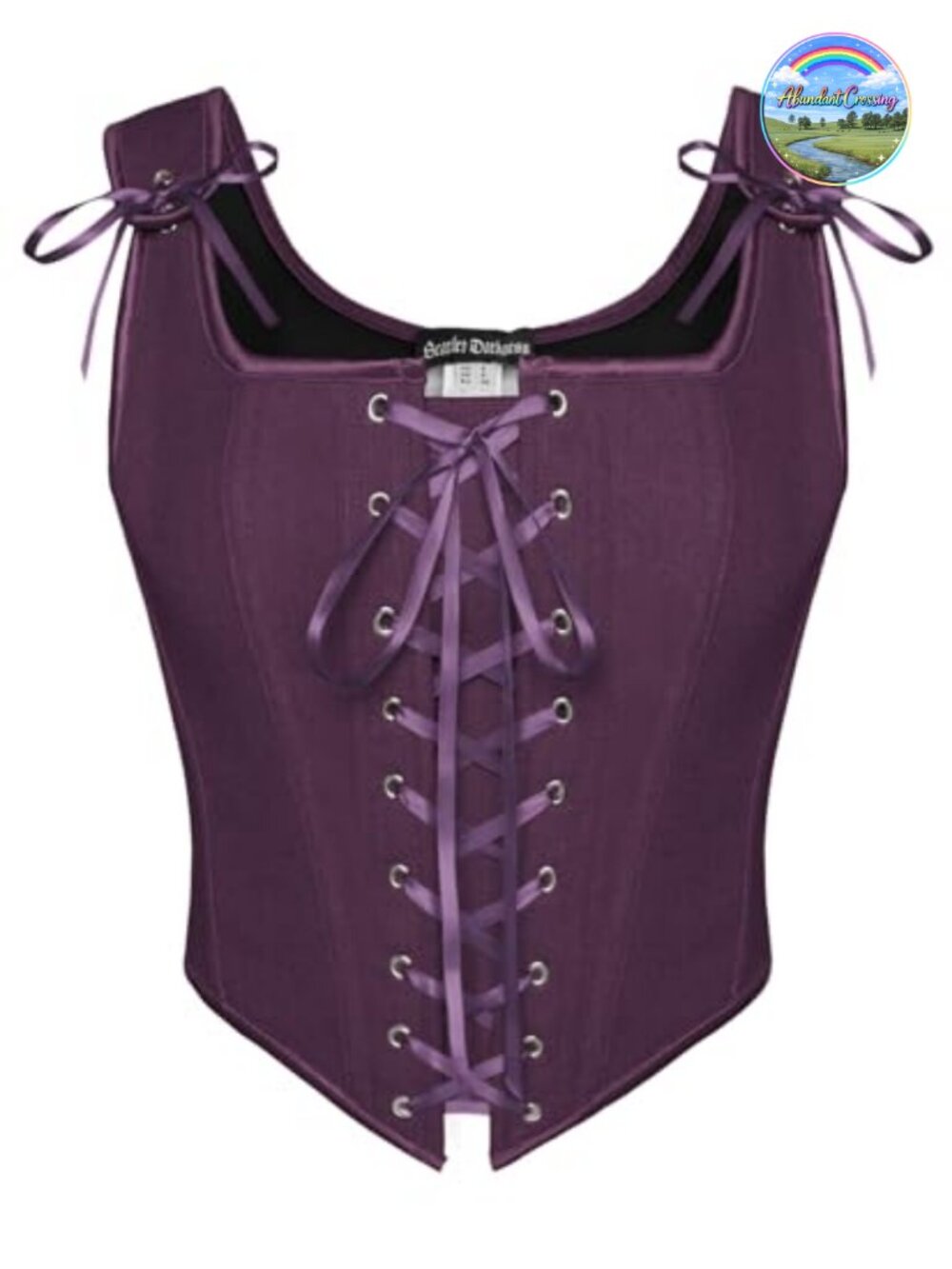 Renaissance Corset Top Lace Up Overbust Bustier Imitation Linen